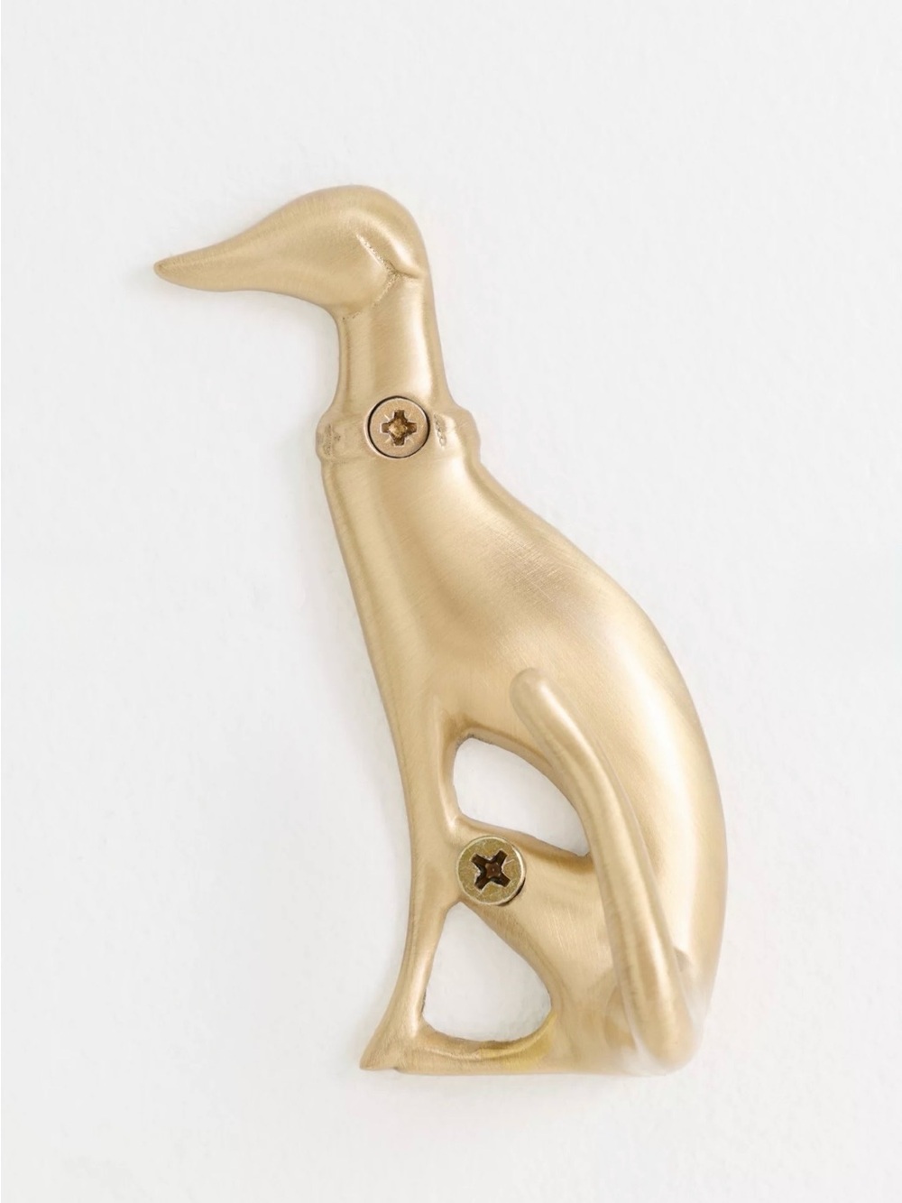Anthropologie Caine Dog Brass Bath Hook, Brushed Brass